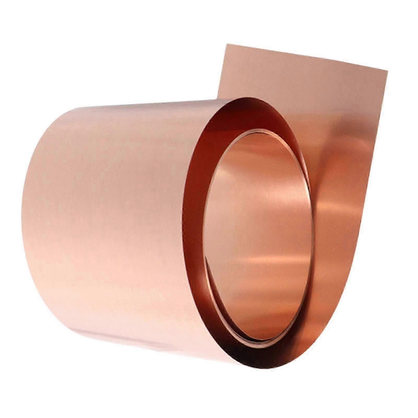 Copper Sheet Roll Metal Foil Roll 1Meter Multifunctional Easy to Bend Professional Thin Cu Pure Copper Sheet for Electricity