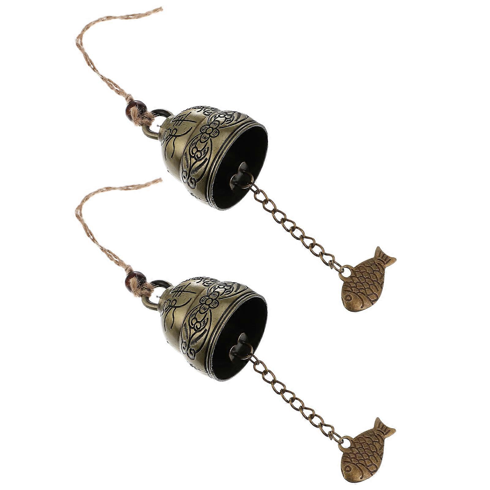 Metal Wind Chime Fengshui Decor Retro Hanging Zinc Alloy for Home Assorted Color