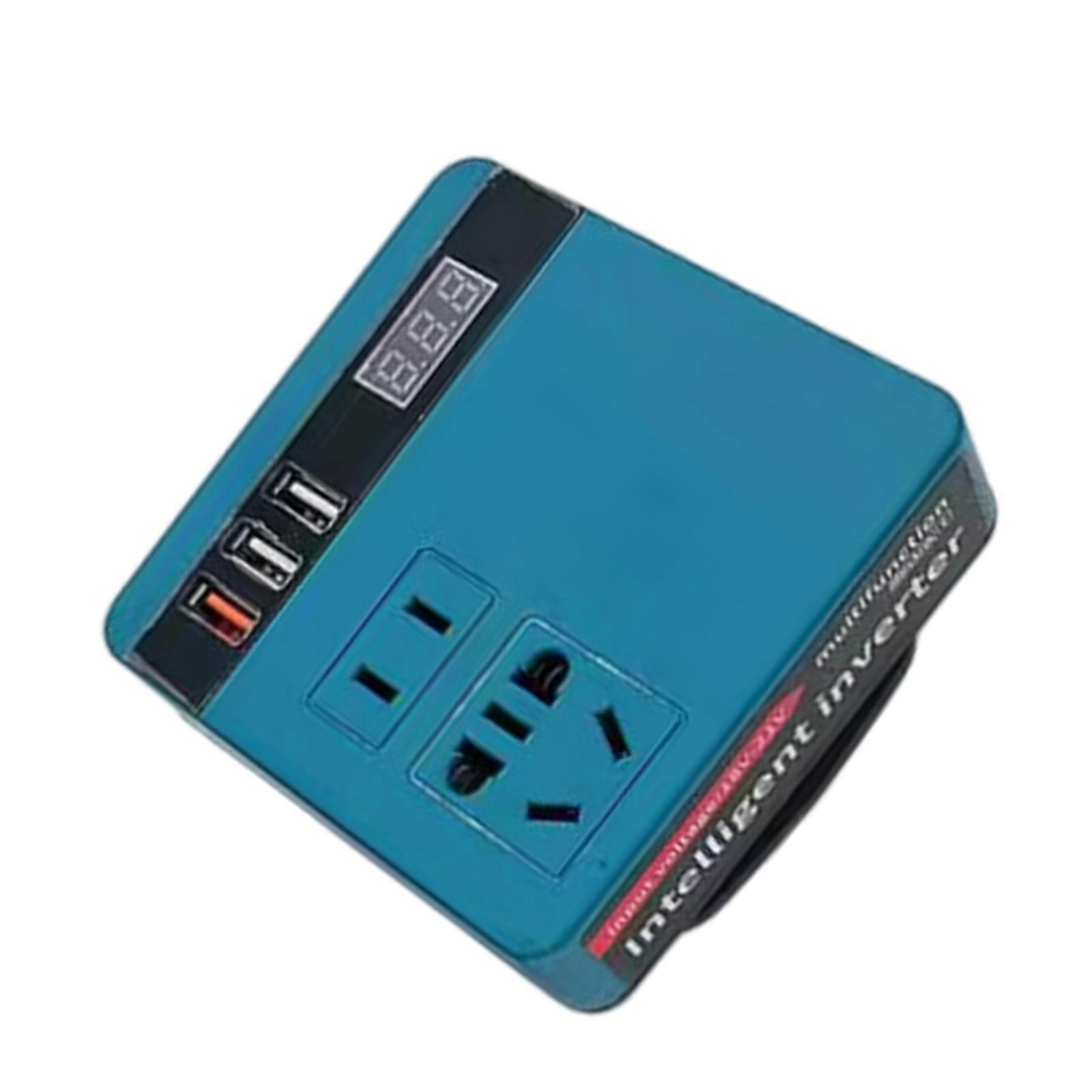18V-21V To AC220V Charging Inverter With 27W Orange USB And 15W White USB Outputs For Versatiled Use Multicolor