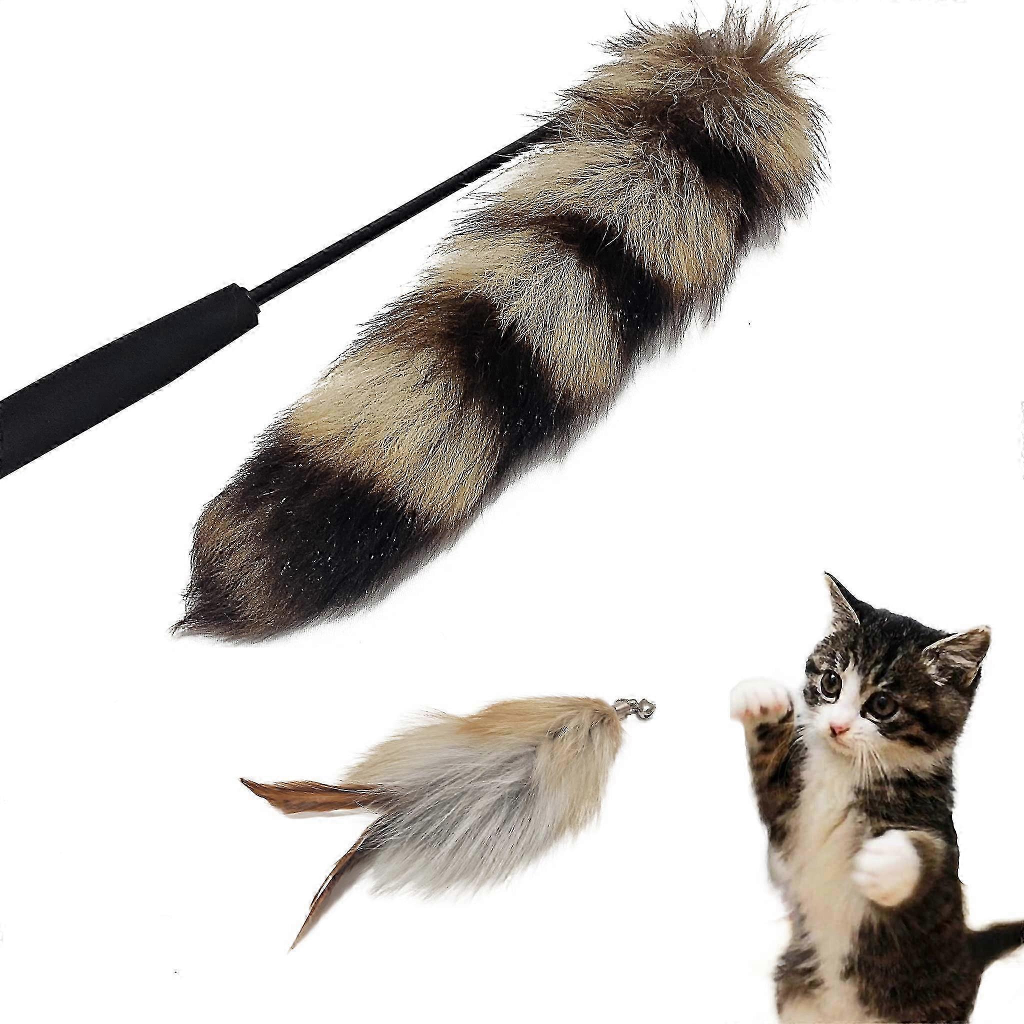 1 pack retractable feather cat teaser for engaging play
