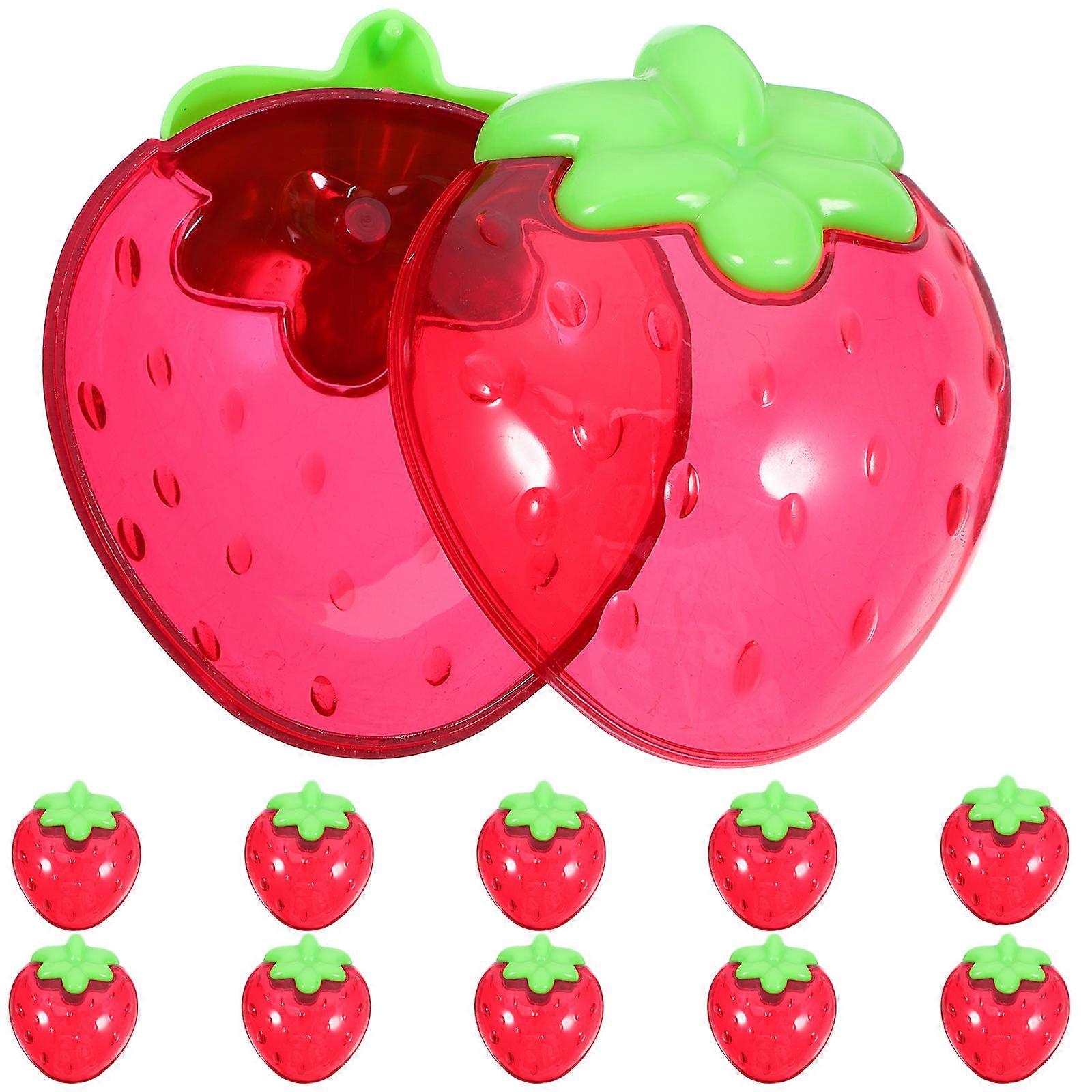 Candy Holder Dessert Boxes Strawberry Shaped Candy Box Wedding Party Sweets .30X6.60X5.00CM Reusable Gadget Storage 12Pcs
