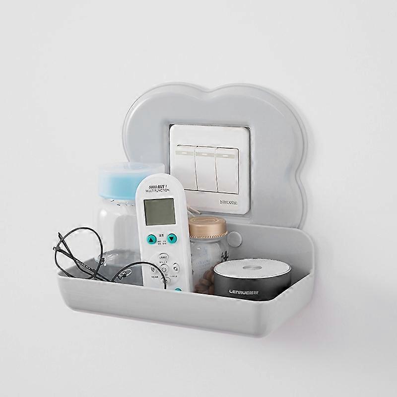 Bathroom Wall Mounted Shelf Storage Rack Door Switch Storage Box