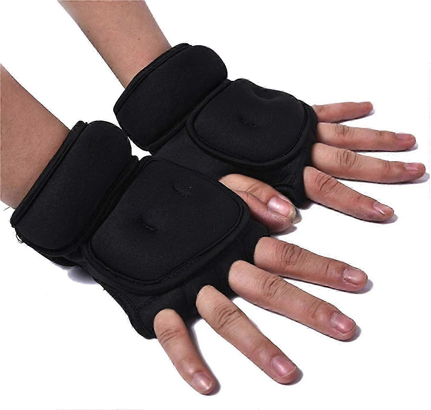 قفازات التمرين المرجحة ، زوج من 2 رطل ، قفازات تدريب تحمل الوزن بكيس الرمل قفازات اللياقة البدنية مع دعم المعصم للملاكمة الصالة الرياضية