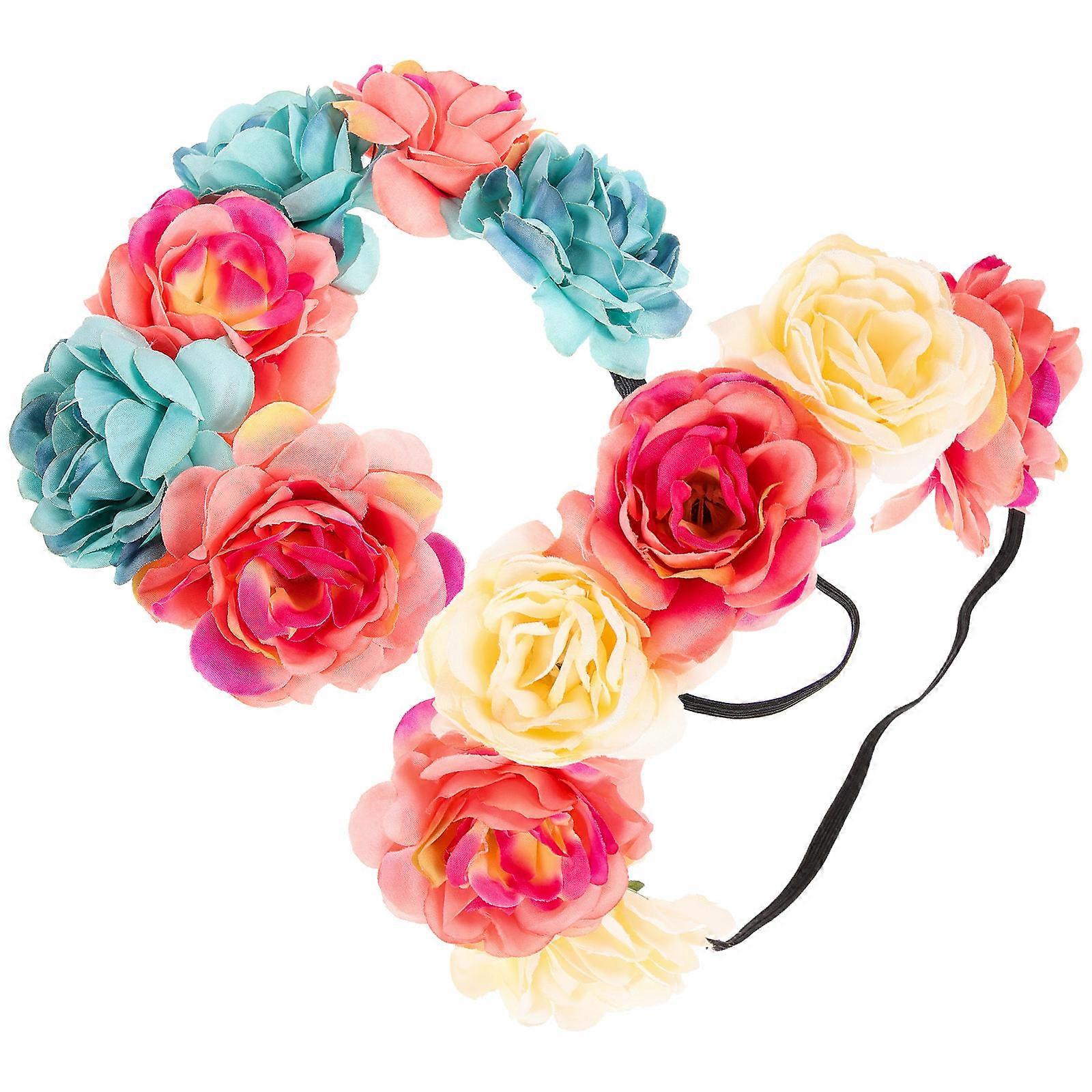 Here's a polished and professional product description based on your input:
**2pcs Rose Floral Headband Wreath for Women – Eye Catching Hair