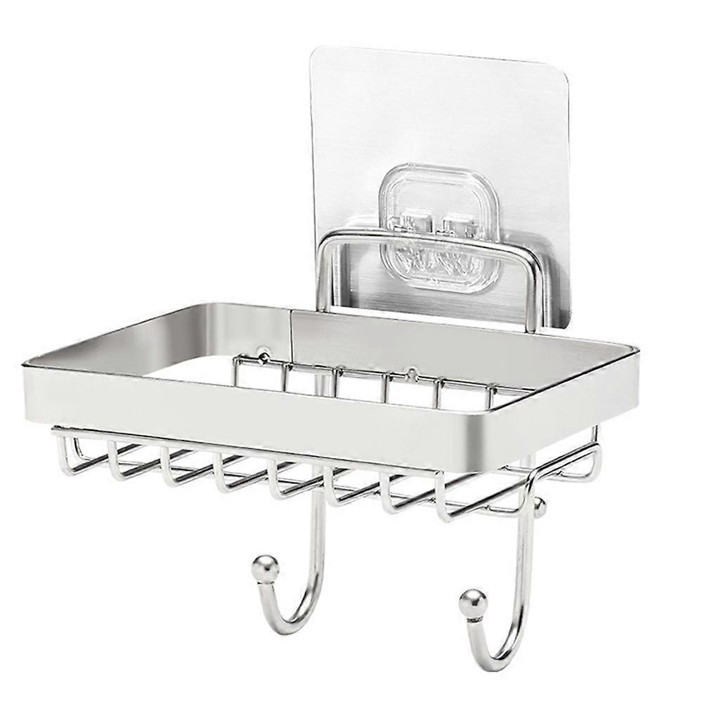 ソープウォールホルダーステンレス鋼排水ソープディッシュウォールソープホルダーシャワーバスルーム用シルバー13.5x11cm速乾性1パック