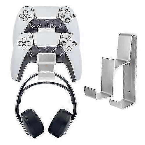 Three-in-One Wall Mount Bracket for Game Controller and Headset, Compatible with Certain Brands