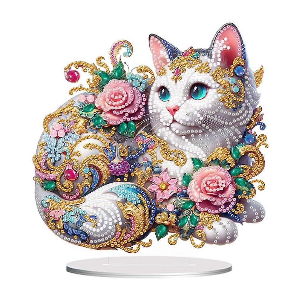 5D Diamond Art Table Decorations DIY Cat Ornament Kits