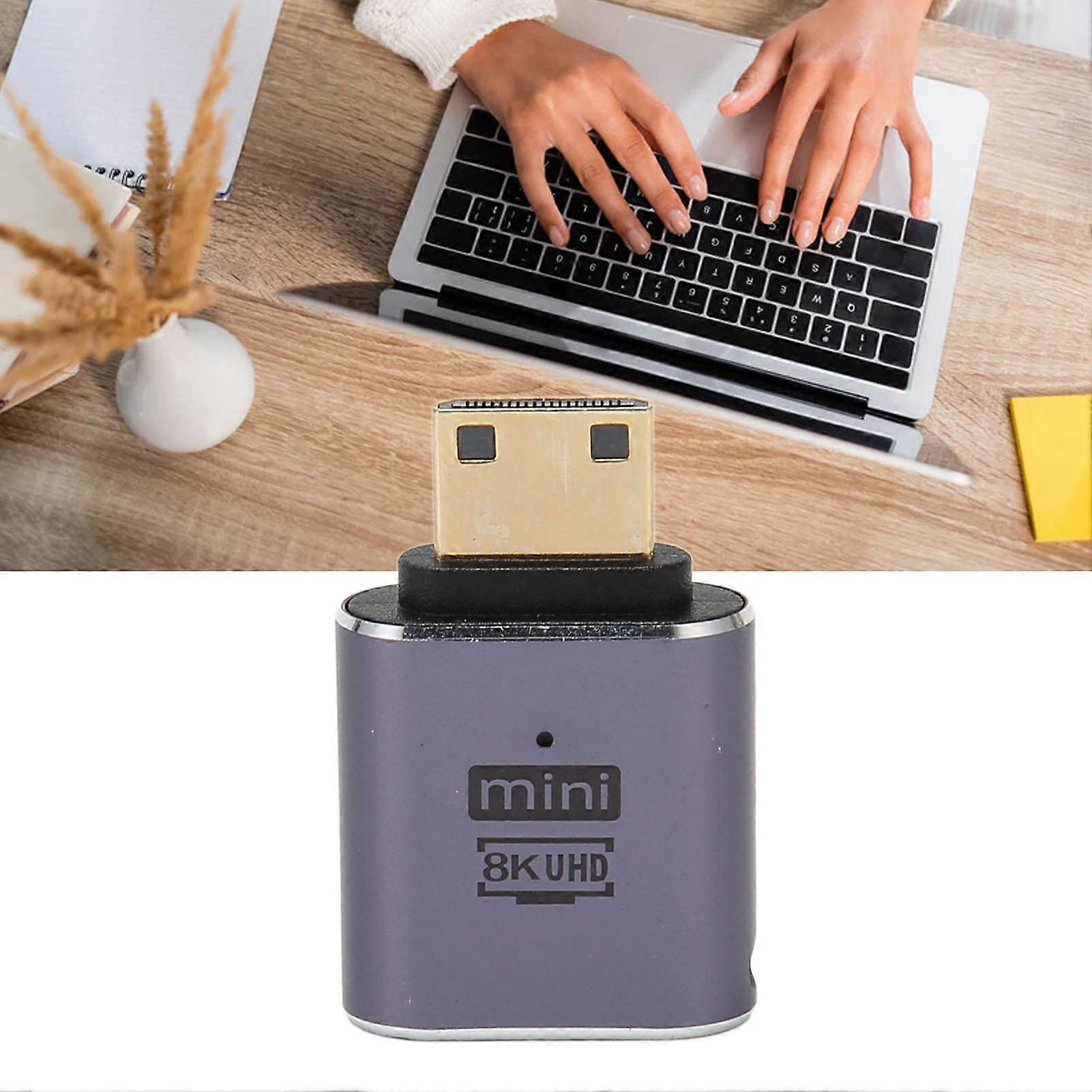 Type C HD Multimedia Interface Connector Male to Female Support 8K 60Hz 4K 120Hz Adapter with Indicator Lamp for Office