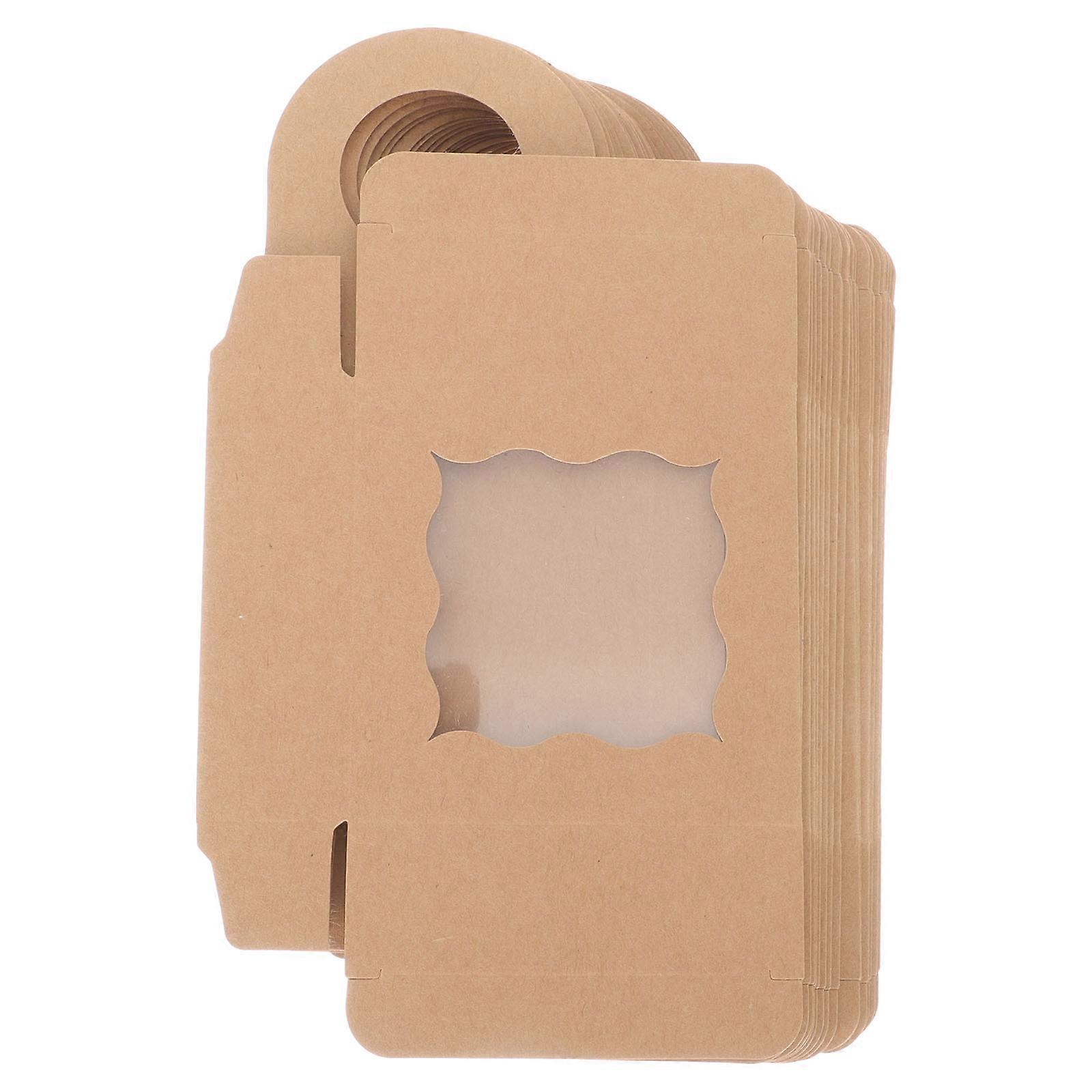 Favor Boxes For Bottles Portable Wine Box Kraft Paper Storage Case Handheld present Packaging Rectangular Simple Style Home Supplies 25Pcs