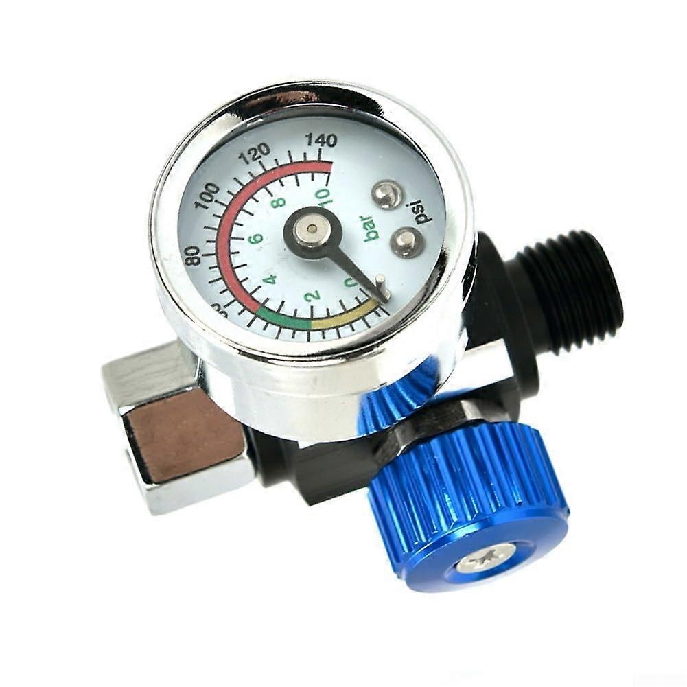 Air Pressure Regulator with Manometer 0-140 PSI, Water Separator Filter, 1/4 NPT for Air Compressor Spray Tools, Blue