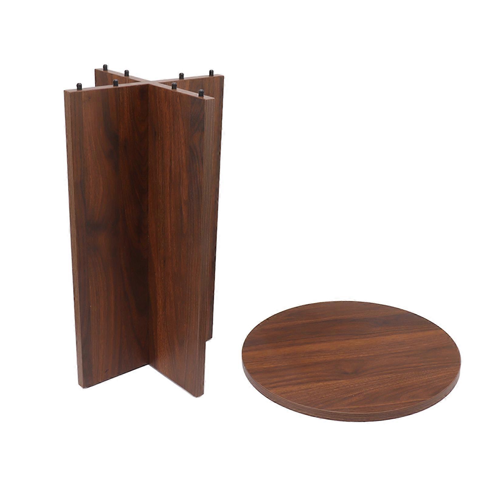 Small Round Solid Wood Table 40x54cm Ancient Tea Color
