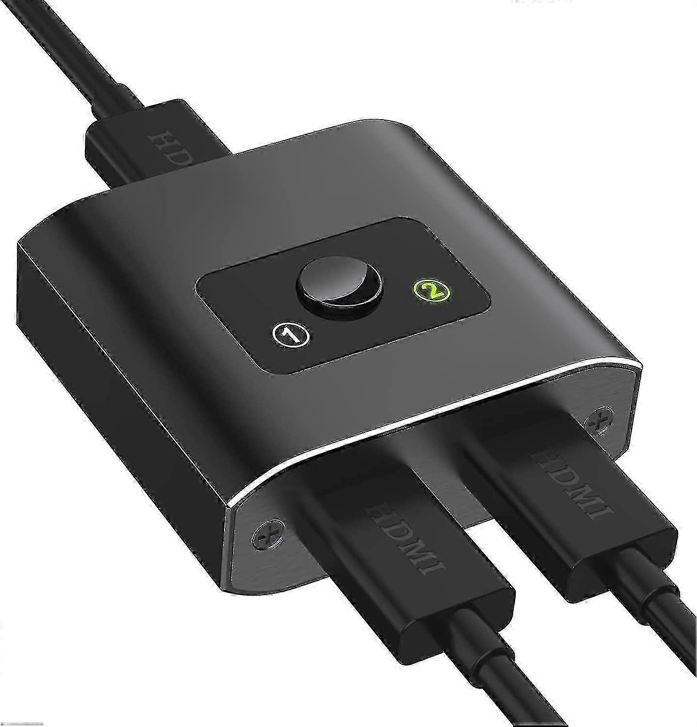 Interruptor HDMI Divisor HDMI, Interruptor HDMI bidireccional de aluminio 2 In1