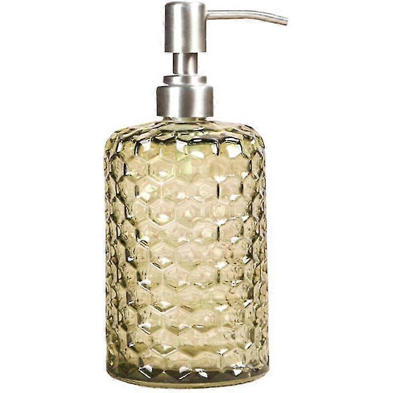Glass Soap Dispenser with Stainless Steel Nozzle, Empty, for Bathroom/Kitchen