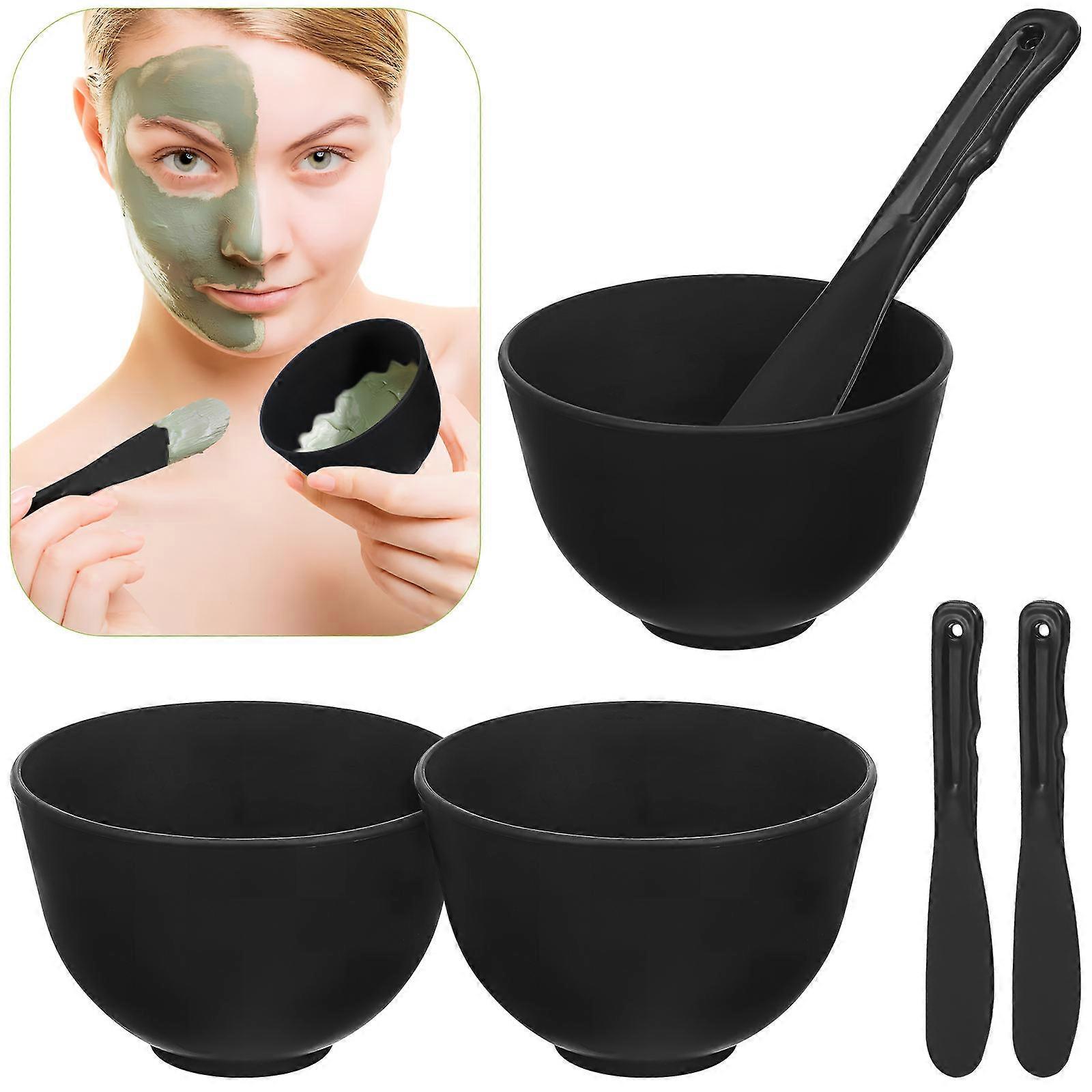 1 Set DIY Mask Tool Silicone Mixing Bowls Spatulas for Homemade Facial Masks Beauty Routine Spa Durable Easy to Clean Even Application