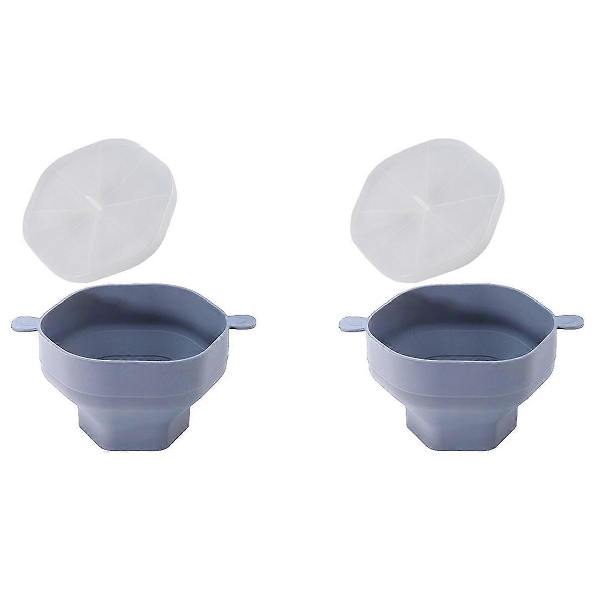 Microwave Popcorn Bowl Foldable Popcorn Maker Bucket Bowl Gray