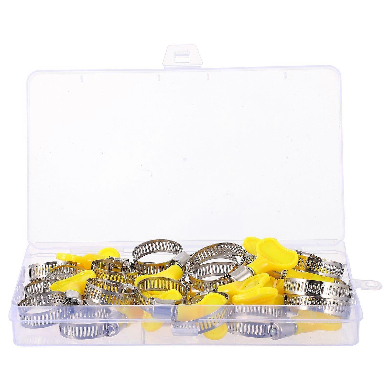 Adjustable Clamp Hose Clip Key Type Stainless Steel Hose Clamps Securing Hoses Automotive 20Pcs