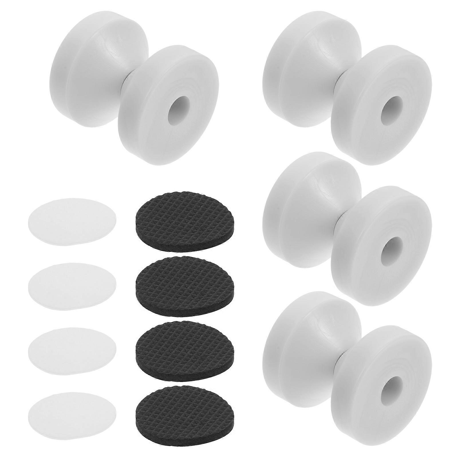 Bedside Fixer Bed Headboard Stoppers Bed Frame 4Pcs White Plastic Height Adjustable Noise Reduction 1.8×1.6×1.6in