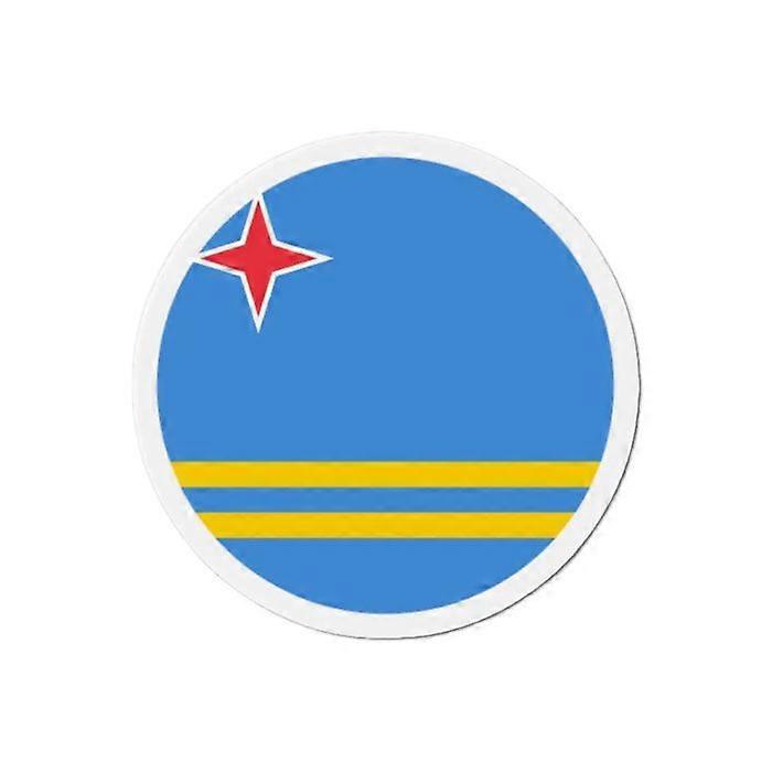 Round Magnet Aruba Flag - Multicolored - 9 cm - 50 pieces - Synthetic resin - Mixed
