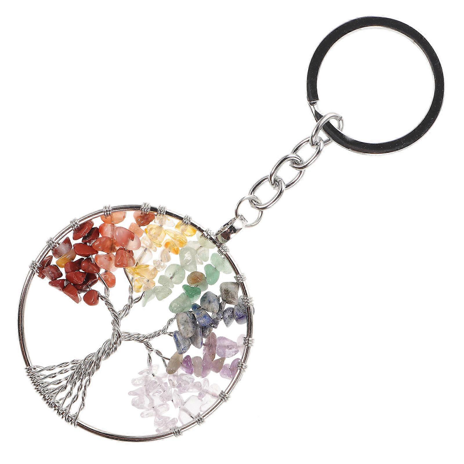 Tree Shaped Key Ring Metal Key Chain Colorful Hanging Ornament present Decoration 1Set