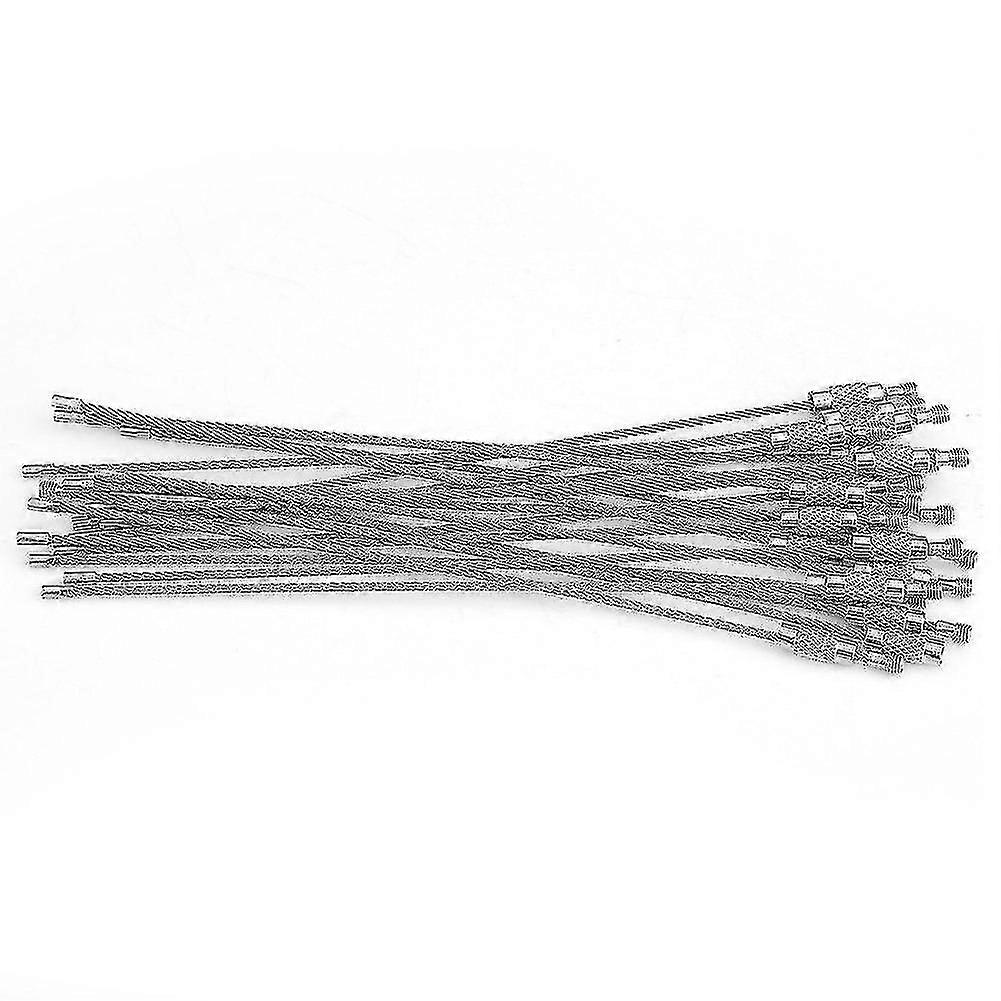 20pcs Stainless Steel Wire Key Chain Ring Holder Metal Cable Wire Lanyard With Screw Locking For Ou