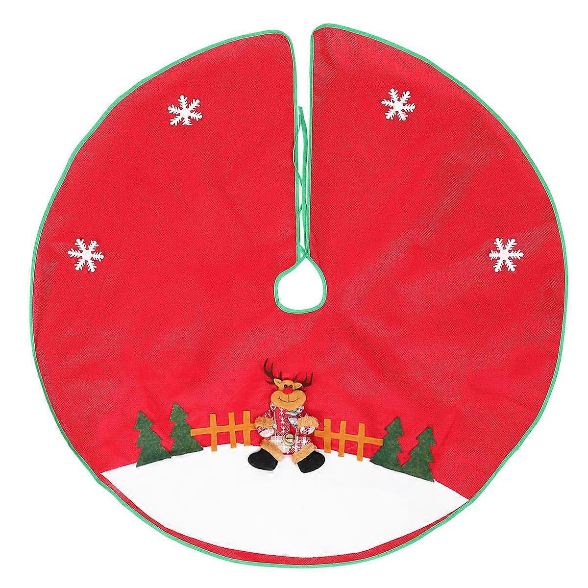 Washable Tree Skirt Christmas Tree Skirt Decorative for Christmas Friends Red 90x90x0.1cm 1Set