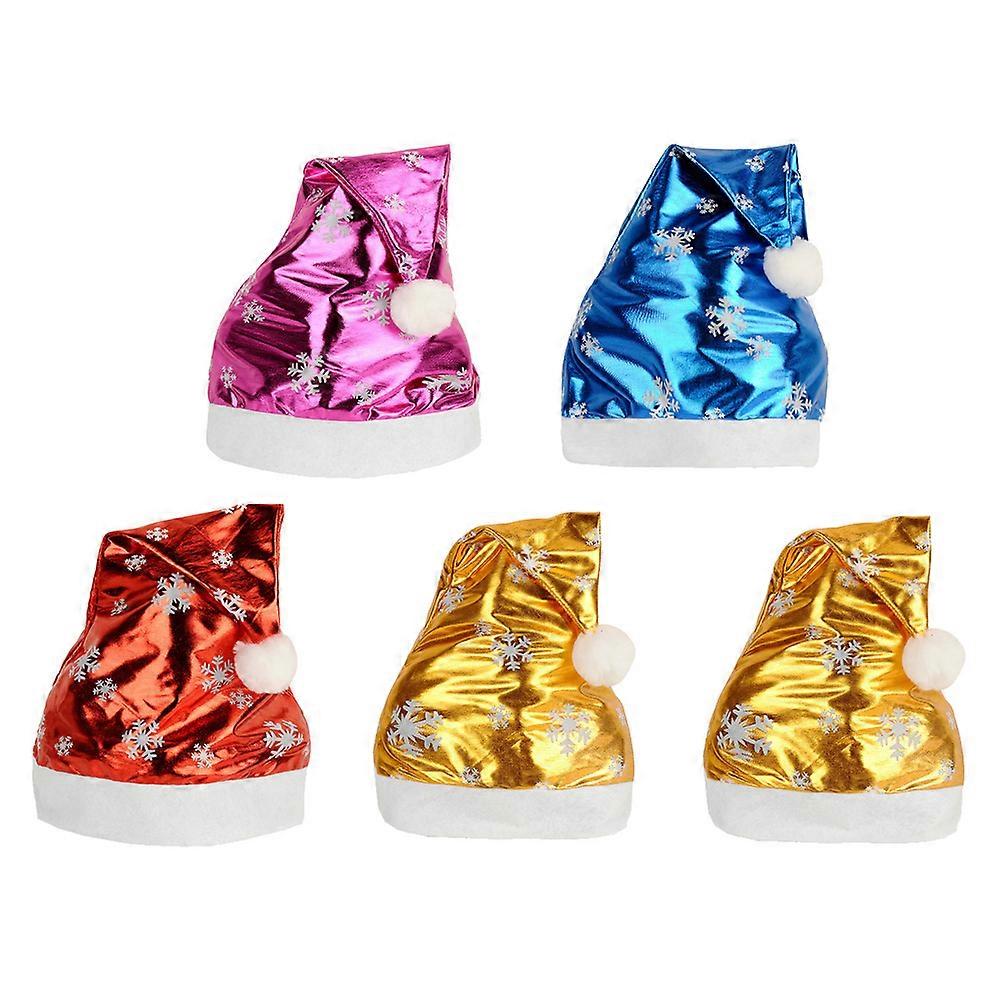 סרטי ראש לחג של כובע סנטה קלאוס, מתנה למסיבת חג המולד, בד, יוניסקס למבוגרים, חבילה של 5