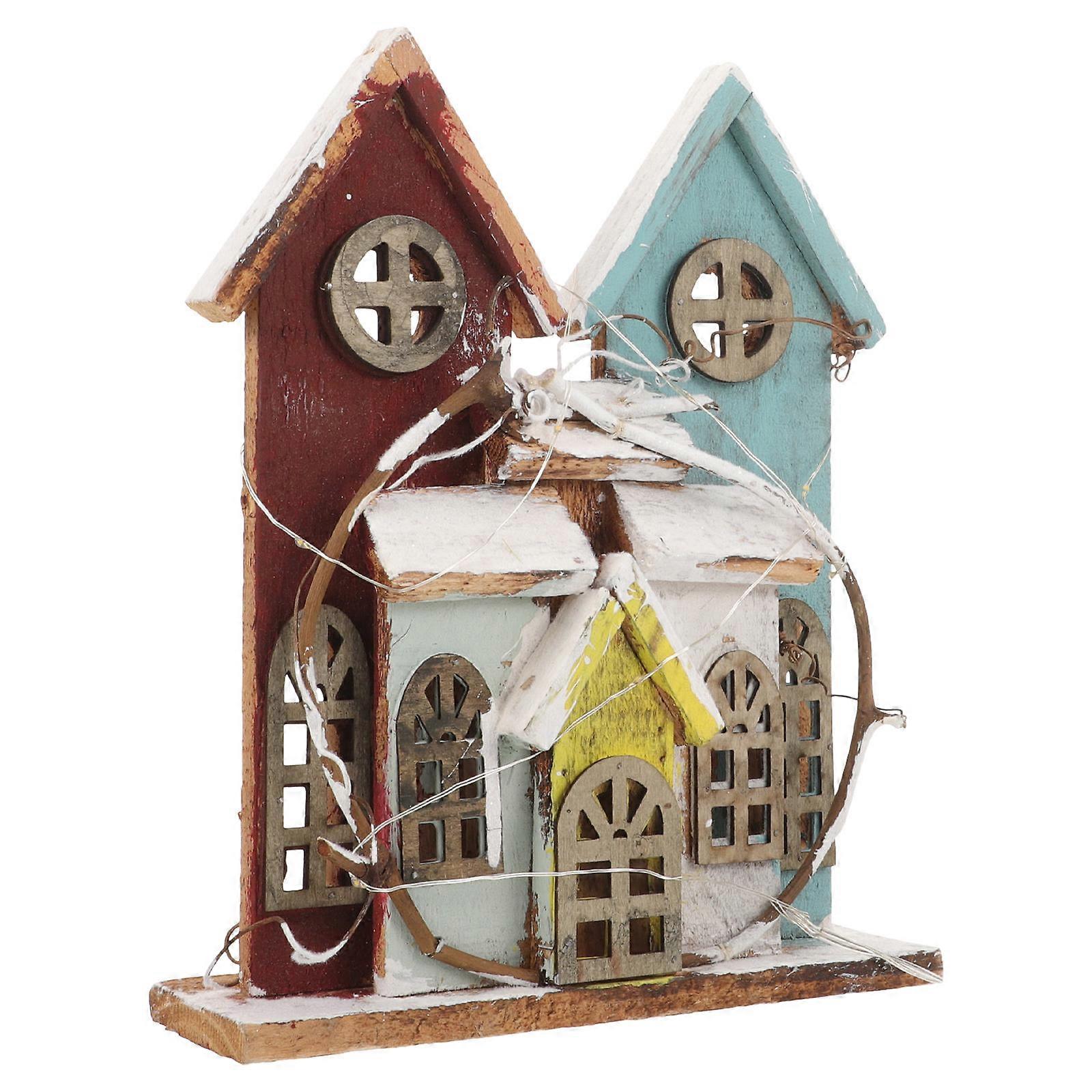 Chic Mini Christmas House Decorative Ornament for Festive Decor Assorted Colors Synthetic Material