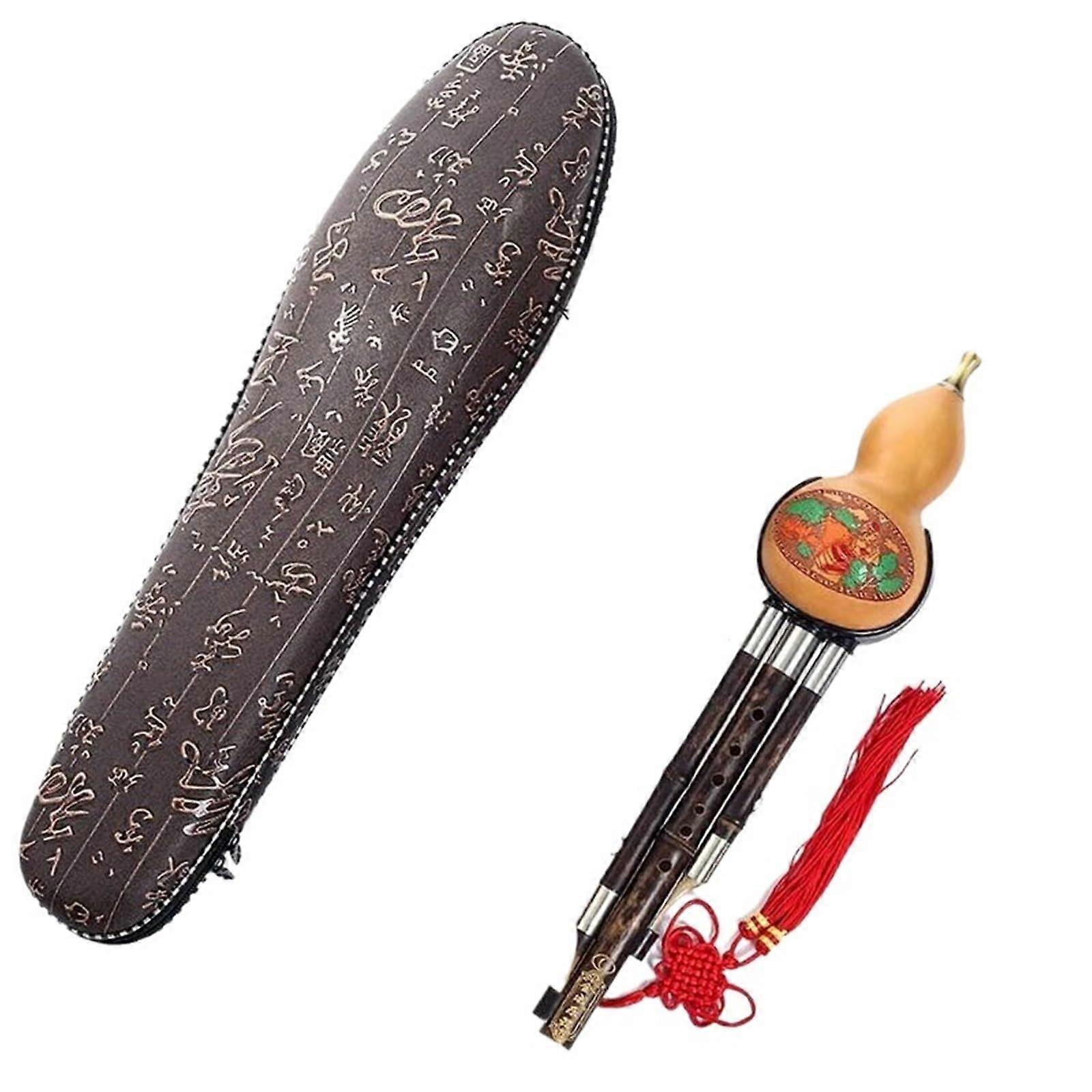 Beginner hulusi flute 1 piece C key Hulusi Traditional Chinese Handmade Flute Gourd Calabash Flute Ethnic Musical Woodwind Instrument