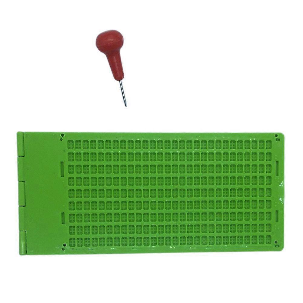 9 Lines 28 Cells Braille Writing Slate with 2 Pcs Stylus