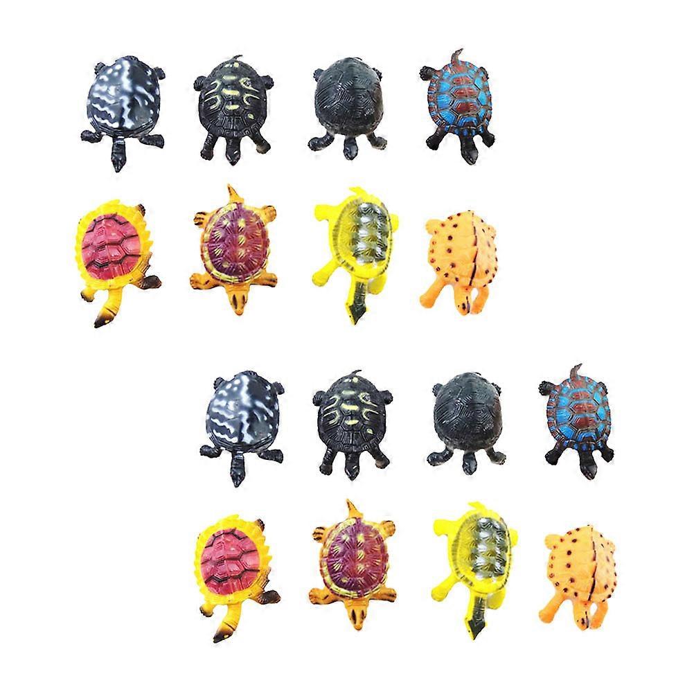 Assorted Color Simulation Turtle Toy for Decoration Made of PVC Material 16 Pieces