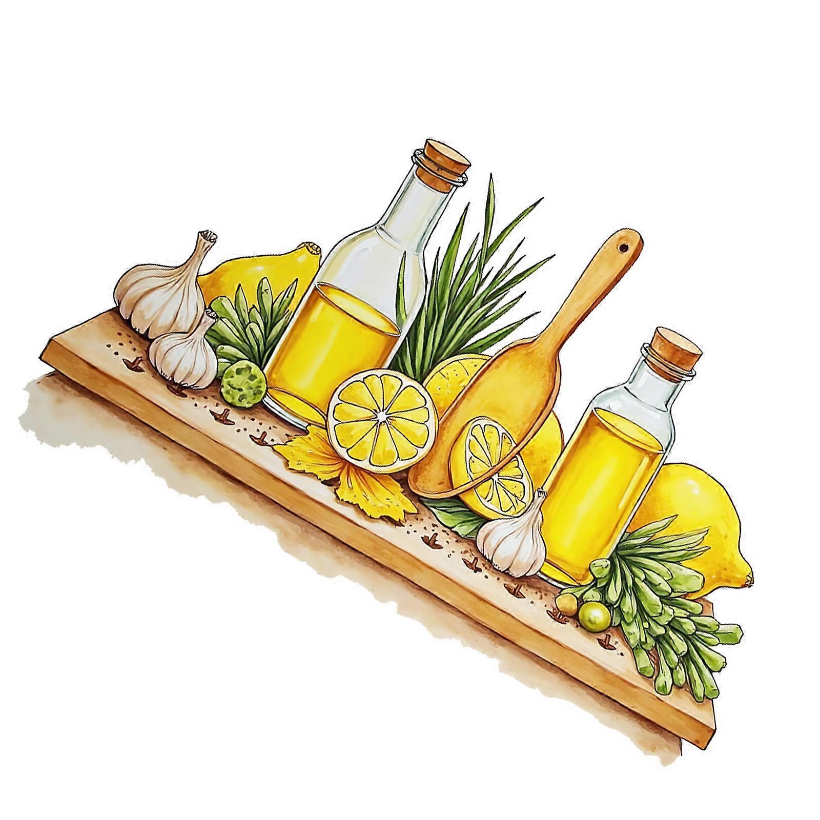 Fade Resistant Lemon Honeys Shelf Pattern PVC Sticker Crafting Wall Art Reusable Decal Holiday Party Supplies Multicolor