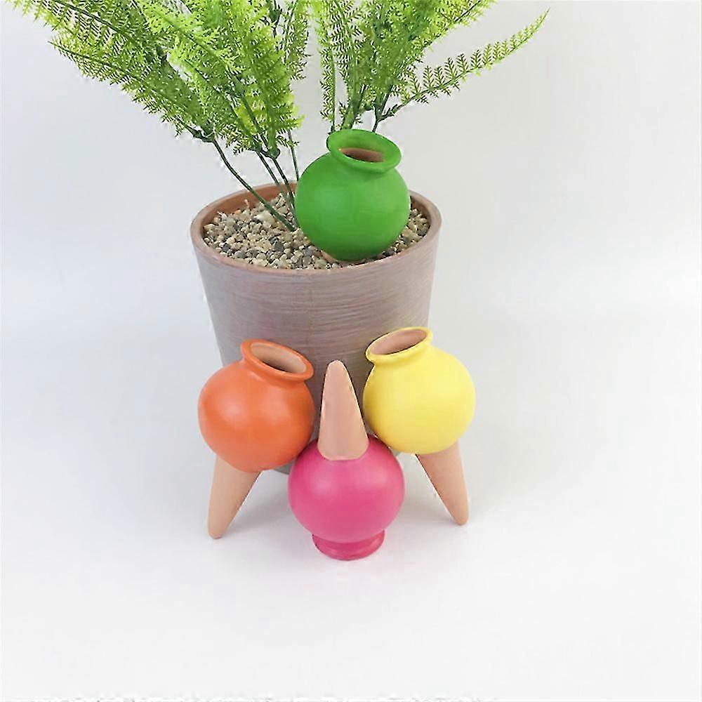 4pcs Modern Watering Device Ceramic Drip Irrigation Device Small Wine Bottle Watering Device Automatic Flower Watering Device