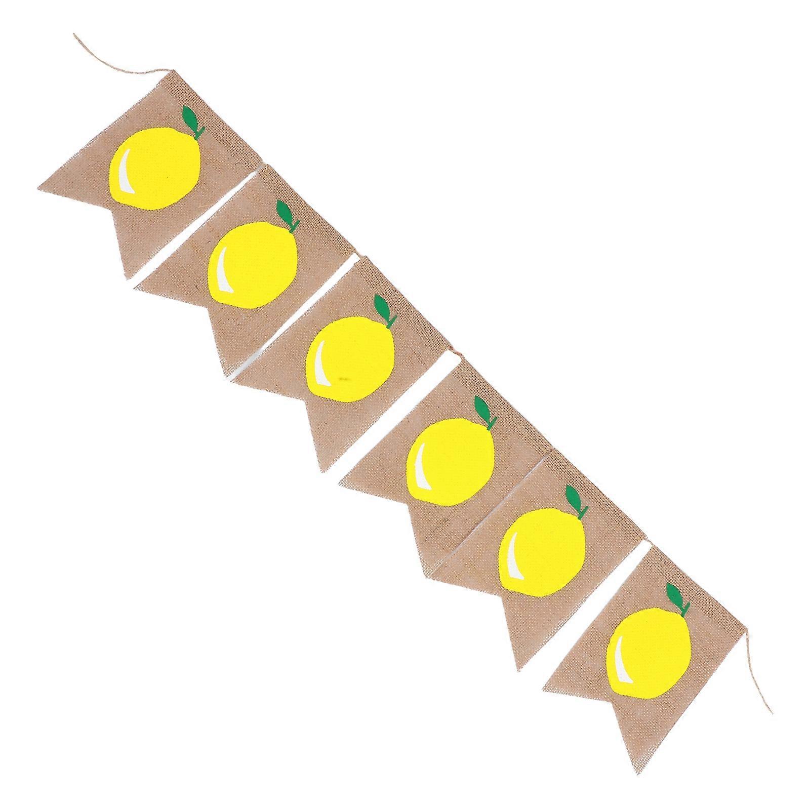 Lemon Themed Burlap Banner Summer Party Decoration Flag Garland 200 x 13 x 17 Cm 1Pack