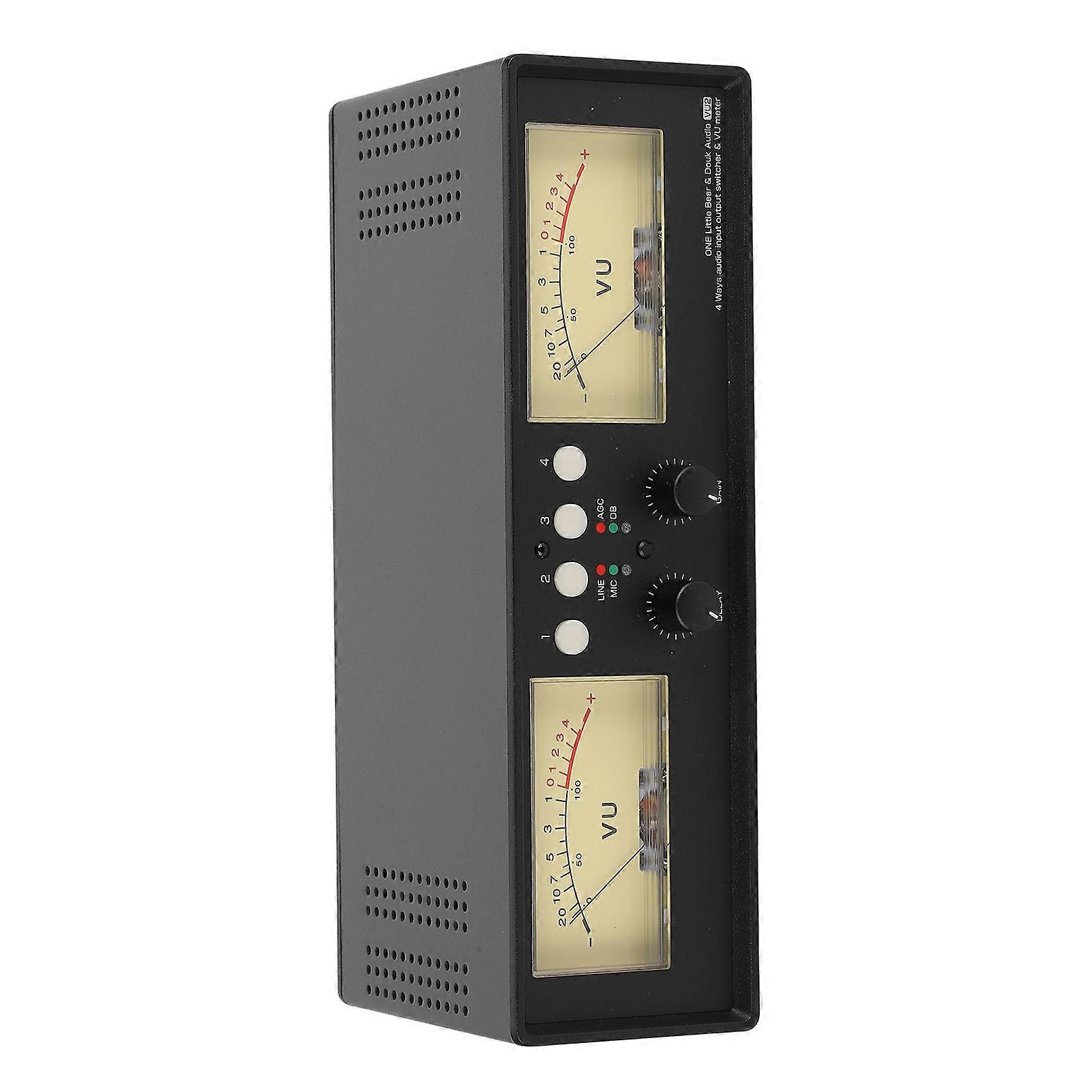 Audio Splitter Switcher Box 4 Way Support Simultaneous Work Stereo Audio Switch Box Selector for Laptop Yellow Backlight 