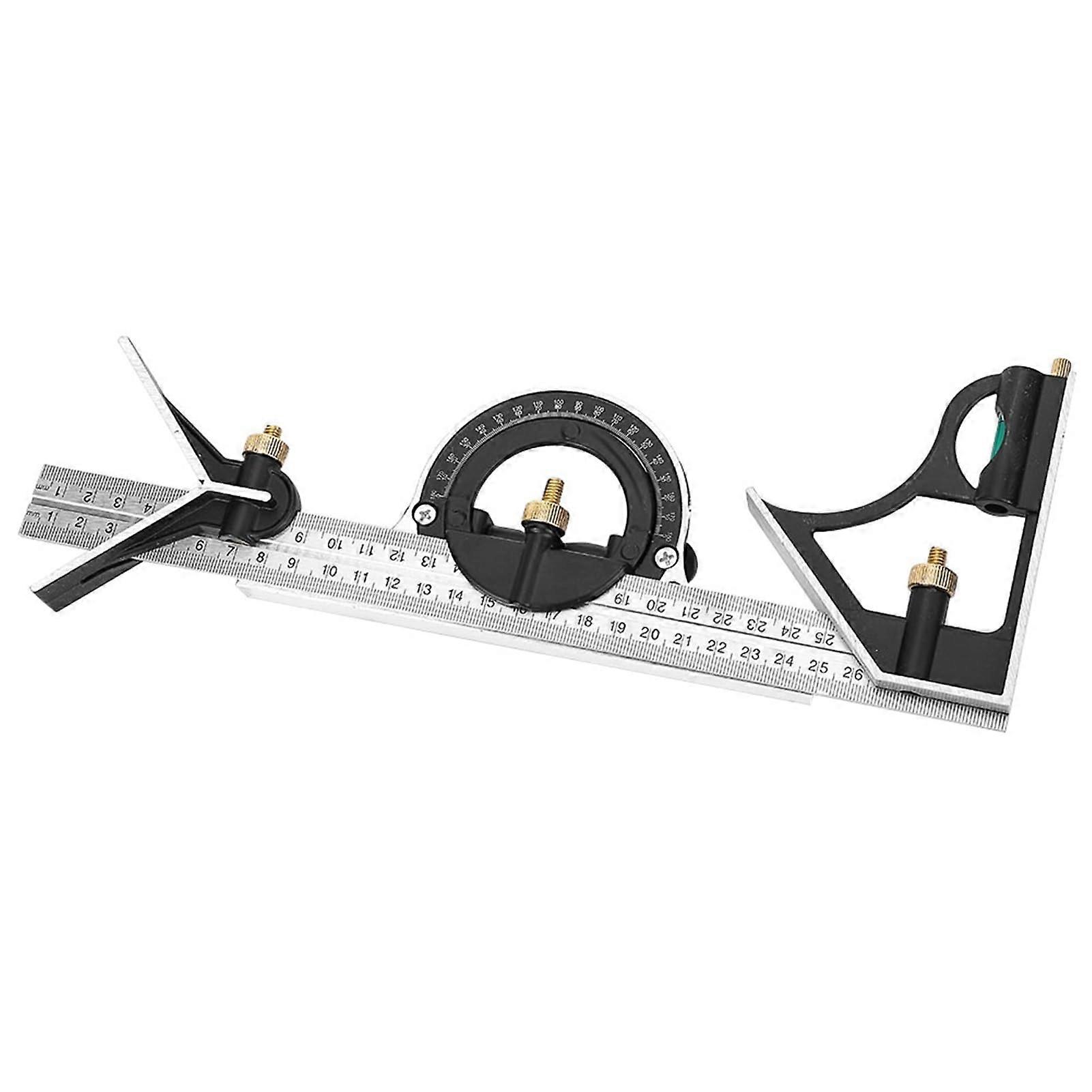 Combination Square, MultiFunction Carpentry Square Angle Ruler 0 to 180° Combination 0.01 Protractor Measuring Tool