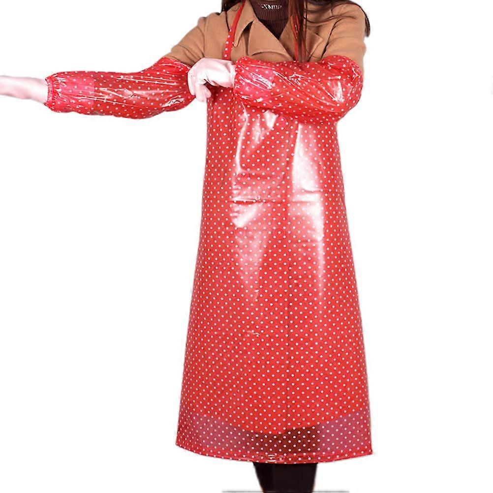 PVC Cooking Apron with Oversleeve for Kitchen Use Clothes Clean and Safe to Use 70 Characters