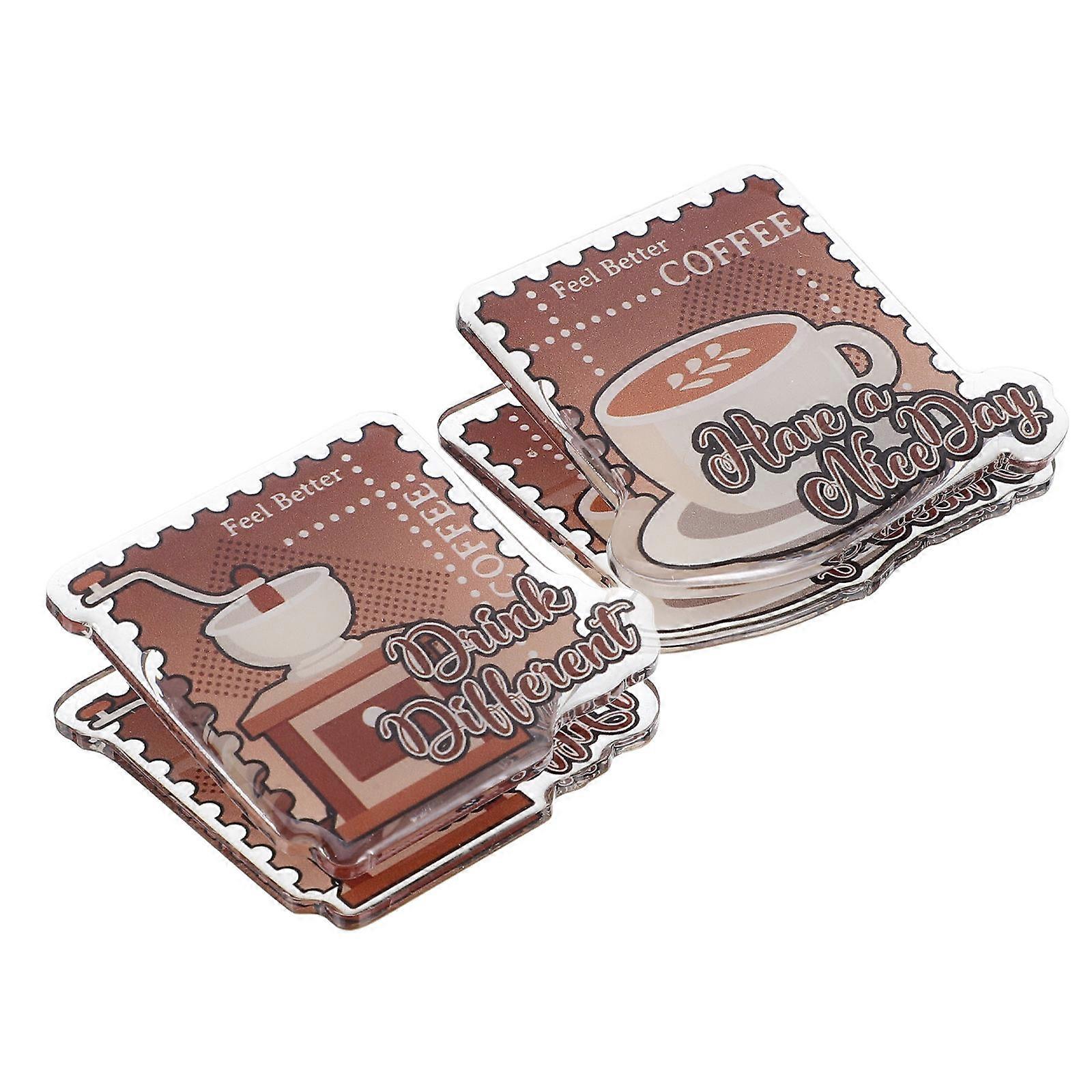 Multi-Function Message Clips Acrylic Memo Holders for Holding 2Pcs Coffee Styles