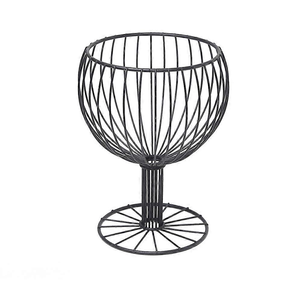 Stylish Black Multi Functional Storage Basket, Wine Glass Shape, for Fruits, Desserts, Snacks, and Vegetables – Ideal for Home and Special Occasions