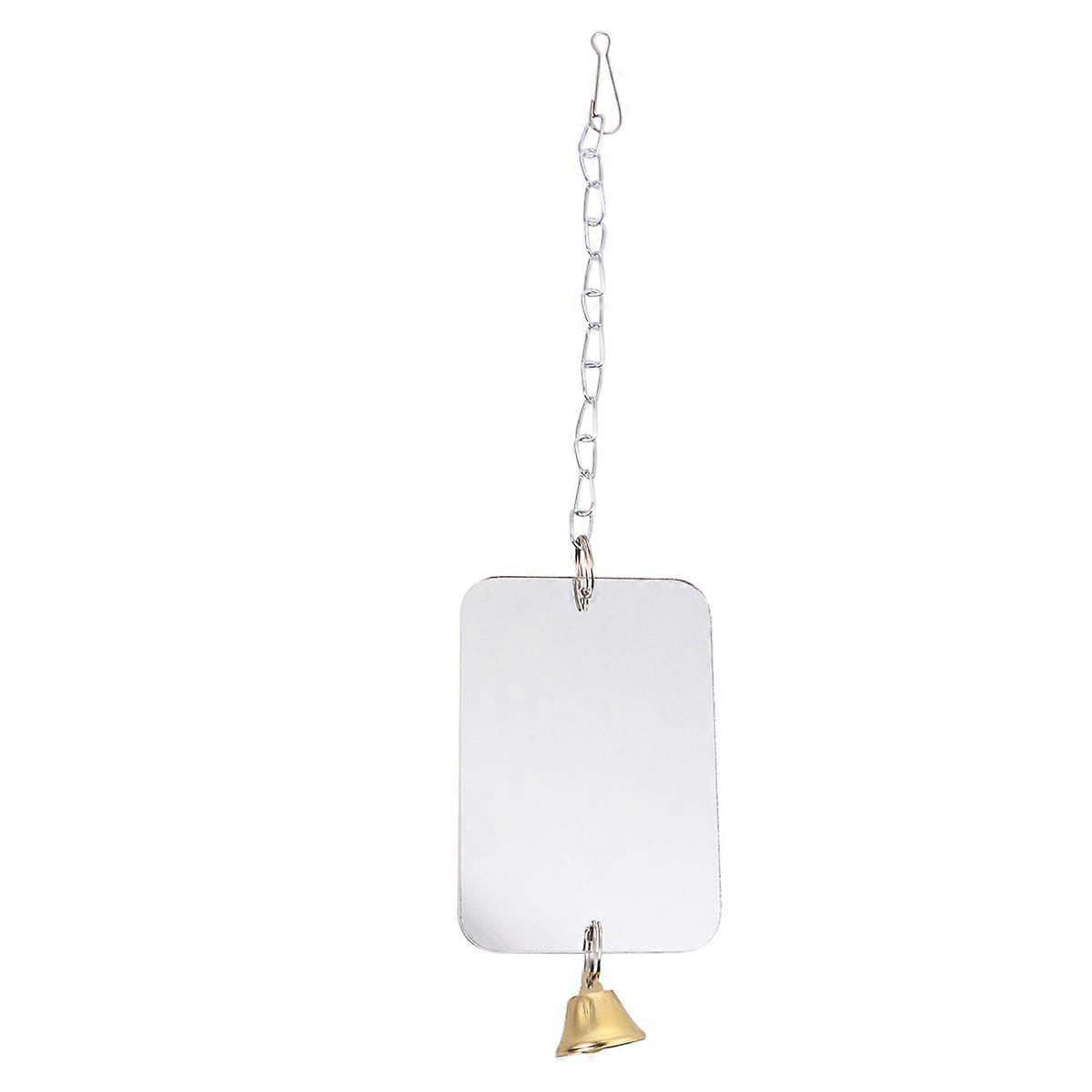 Hanging Parrot Cage Mirror with Bell – Durable Bird Toy Ornament for Cockatiels, Parakeets, and Small Birds – Ideal for Home or Shop Decoration