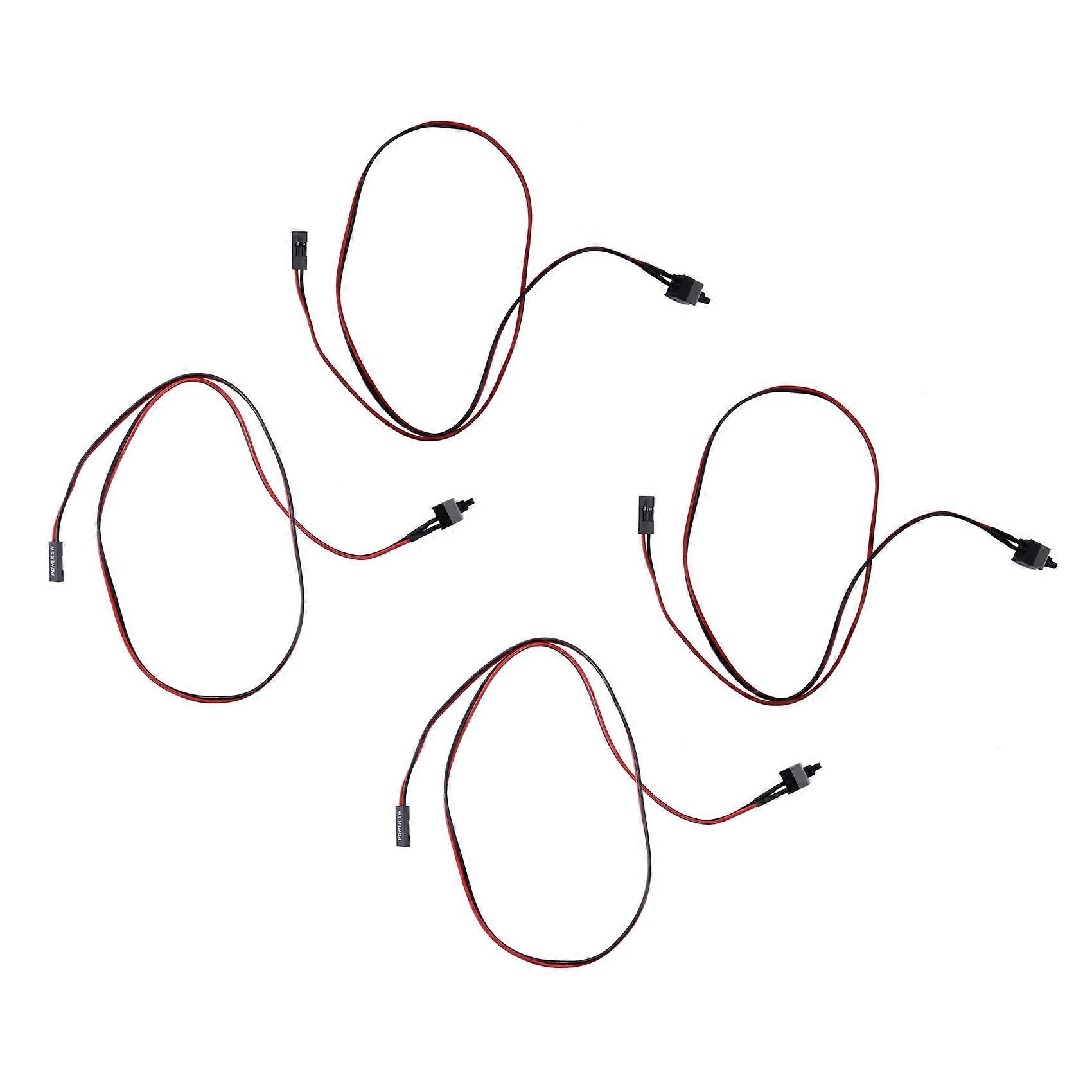 4 Pack 2 Pin SW PC Power Cable On/Off Push Button ATX Computer Switch Wire 45cm