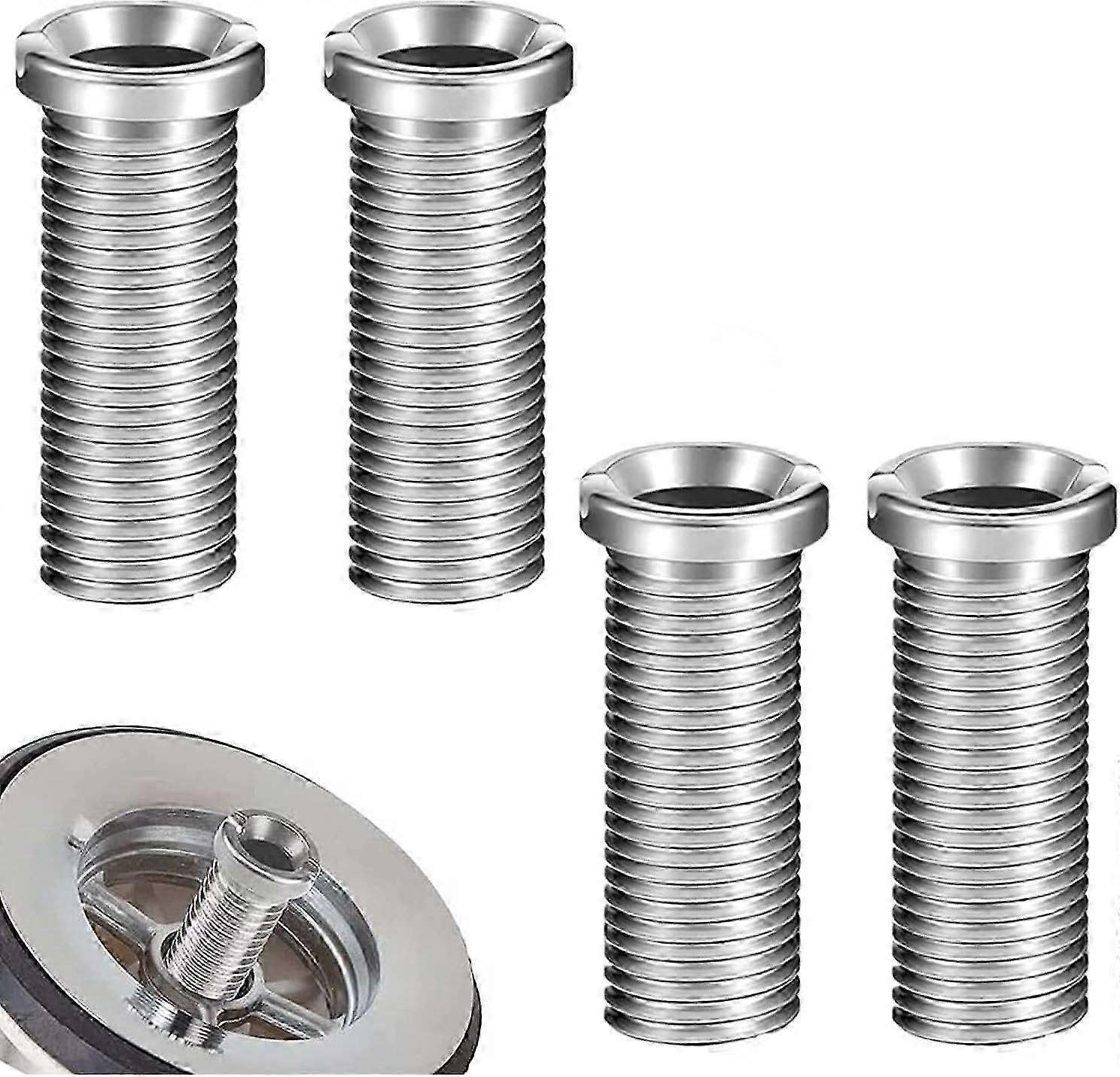 4Pcs Sink Basket Screws 35mm Stainless Steel Hollow Screw Drain Screw for Sink Basket Screw Fixing Accessories for Kitchen Washbasin (Silver)