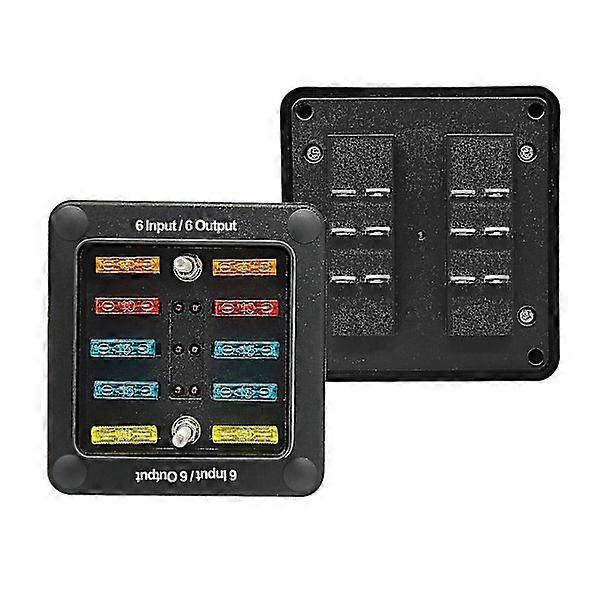 Double row, 6 channels, one input and one output, Ato or Atc fuse