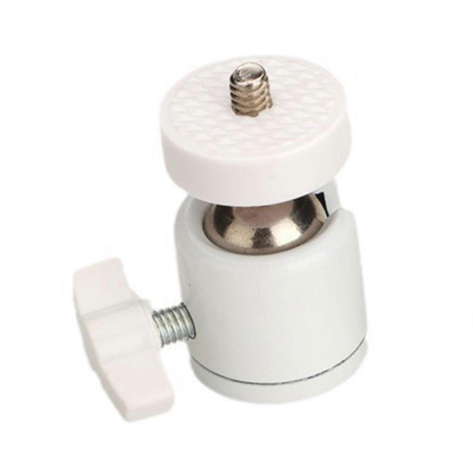 Universal 1/4 Camera Hot Shoe Mount 360Rotation BallHead Rubber Mat Base for DSLR Camcorders LED Video Lighting  White