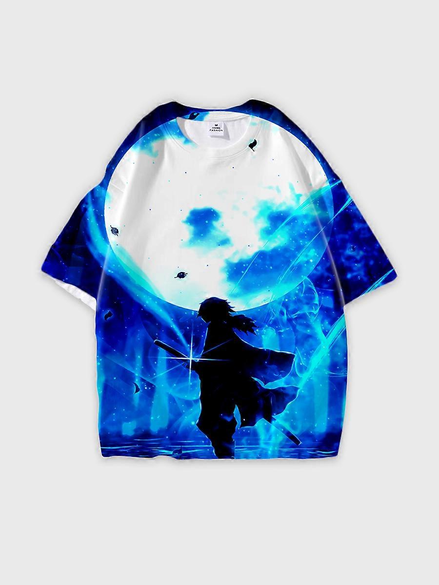 T-shirt round neck Character Pattern loose short sleeve P2875