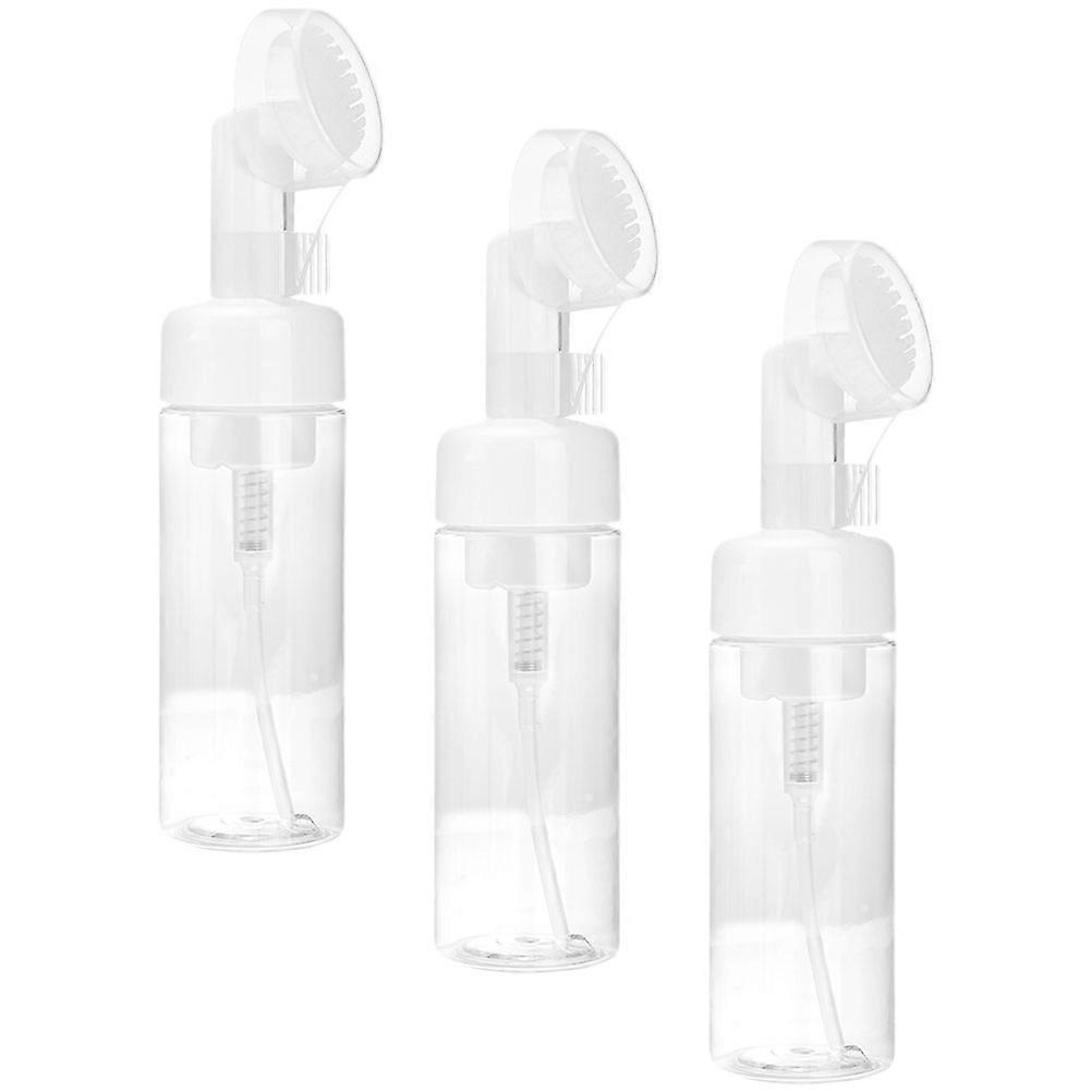 Foamer Pump Bottle 3Pcs Empty Facial Foaming Bottle Brush Head Suitable For Daily Use Transparent Material Designed For Facial Cleansing