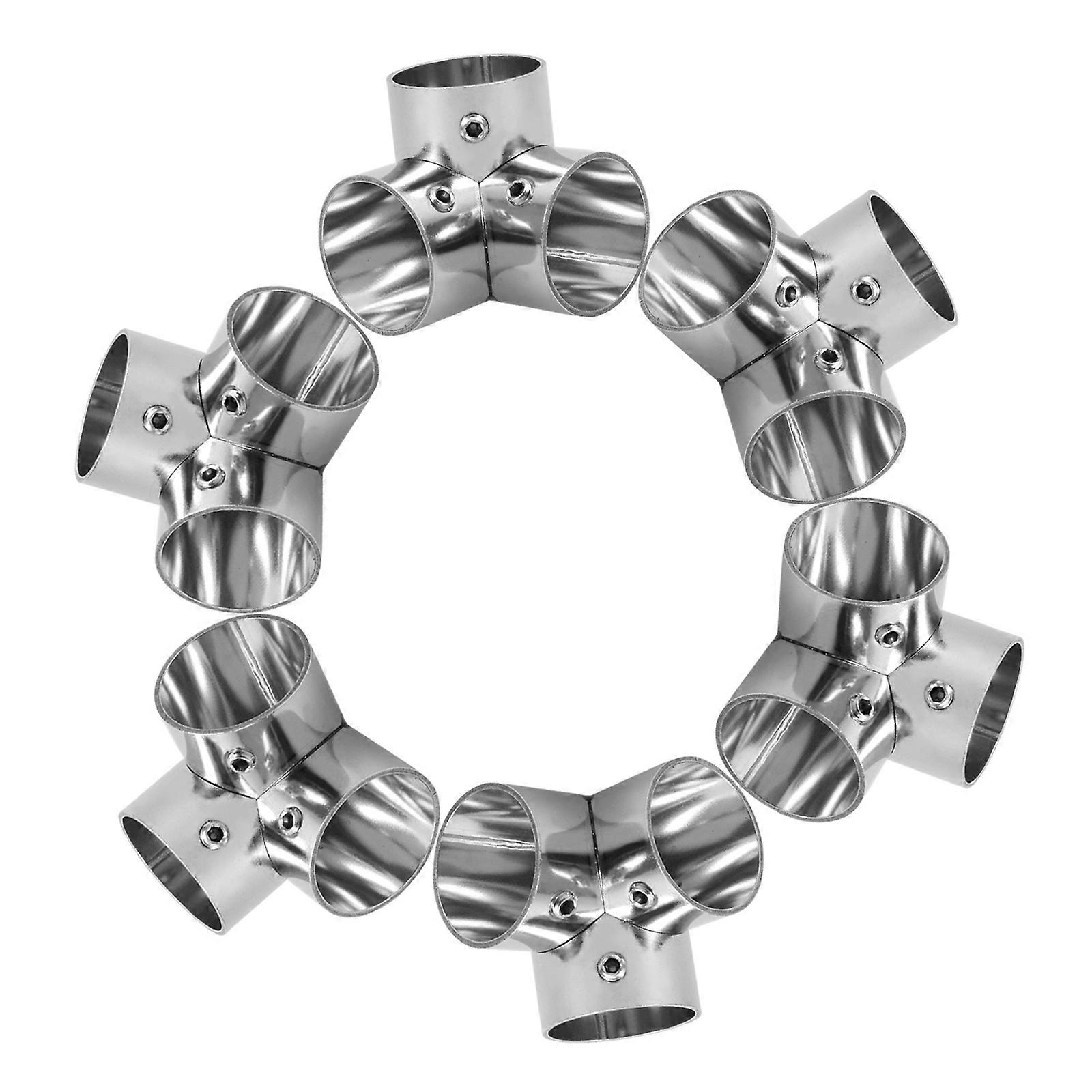 Durable Stainless Steel 3 Way Pipe Clamps for Home Use Strong and Wear Resistant 6 Pieces