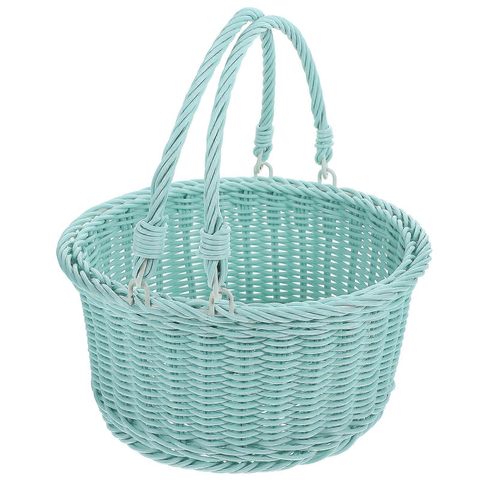 Round Woven Storage Basket PP Material Rural Decorative Style For Home Decoration 1Pack