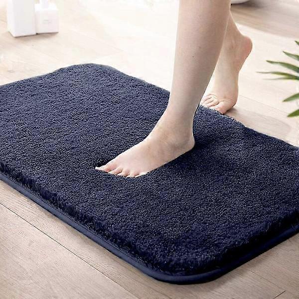 Thickened carpet in solid color plush carpet for the home (thick section-navy blue 40x60cm),