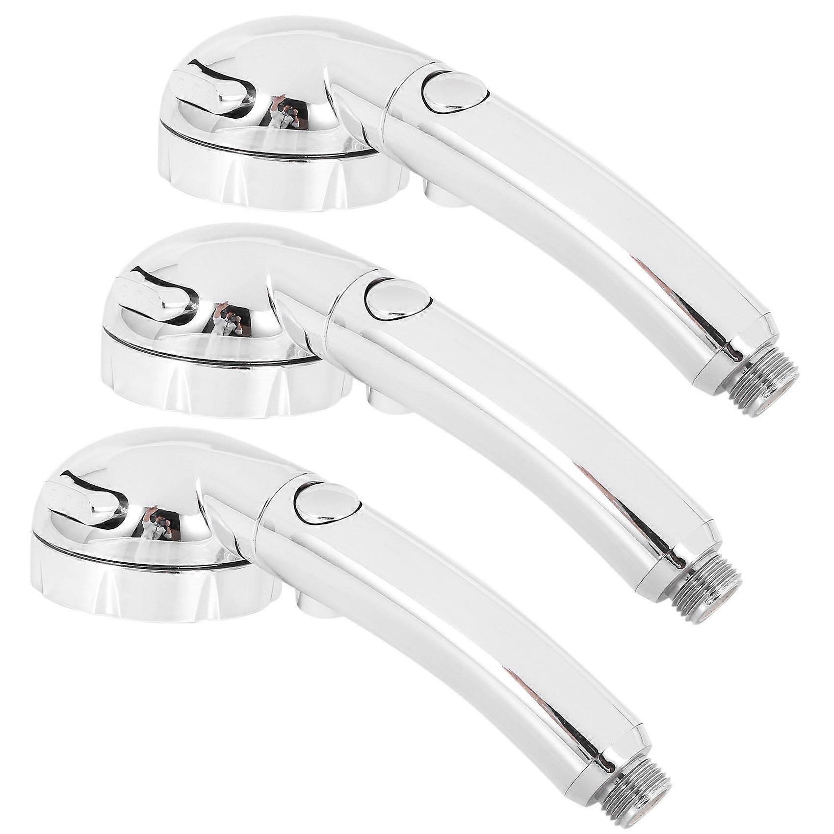 3X Handheld Shower Head High Pressure Chrome 3 Spary Setting with ON/OFF Pause Switch Water Saving A
