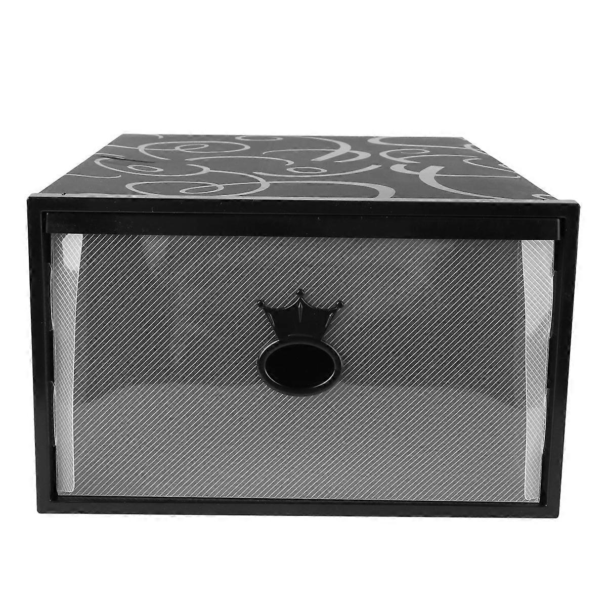 Transparent Plastic Shoes Storage Container with Thickened Design for Easy Viewing and Organization Black